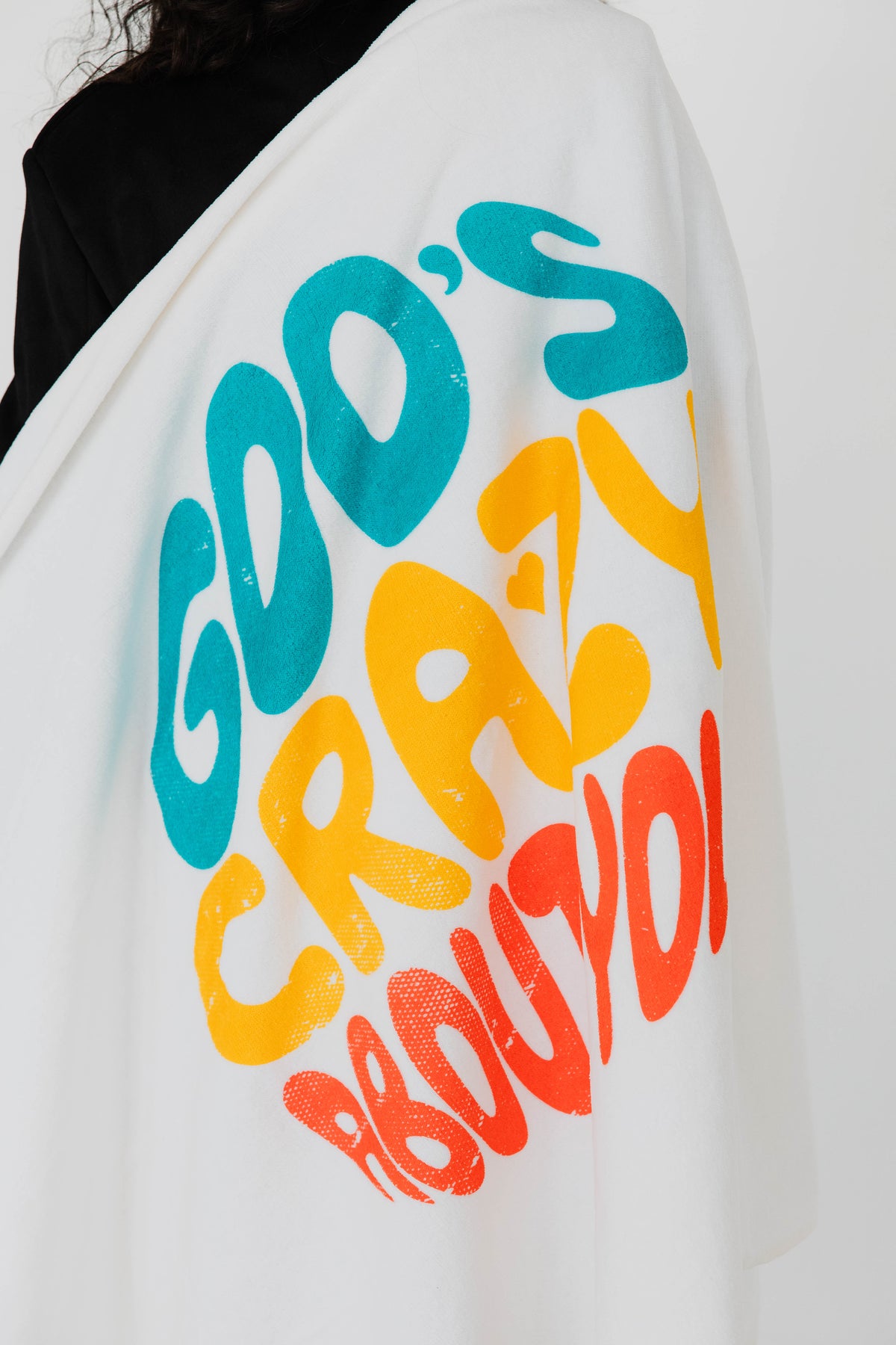 God's crazy about YOU! Beach Towel