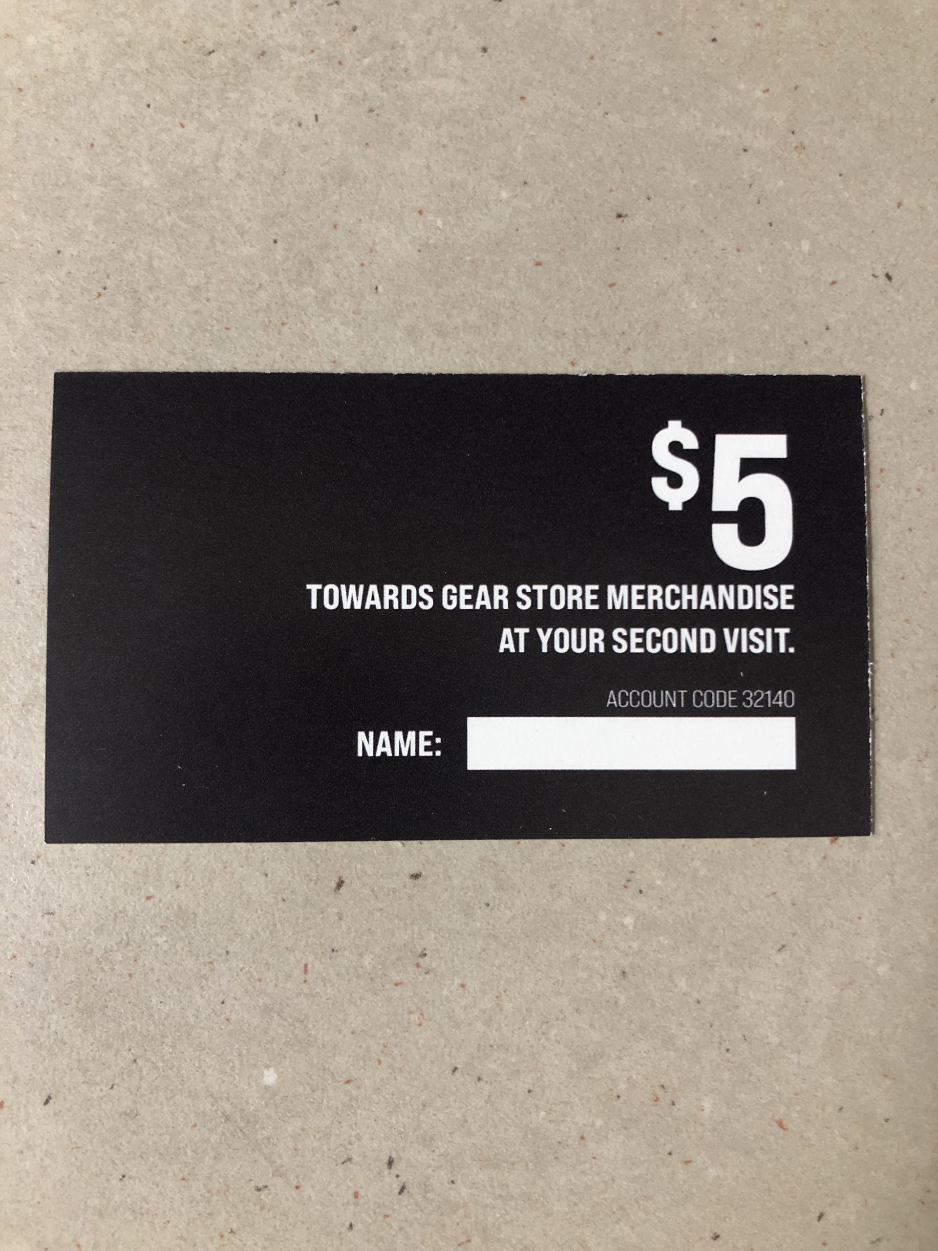 Black Gear Store Coupon (Pack of 50)